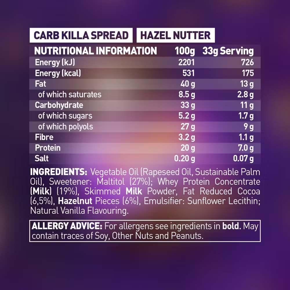 Pâte à tartiner Carb Killa® Protéinée - Goût Noisette